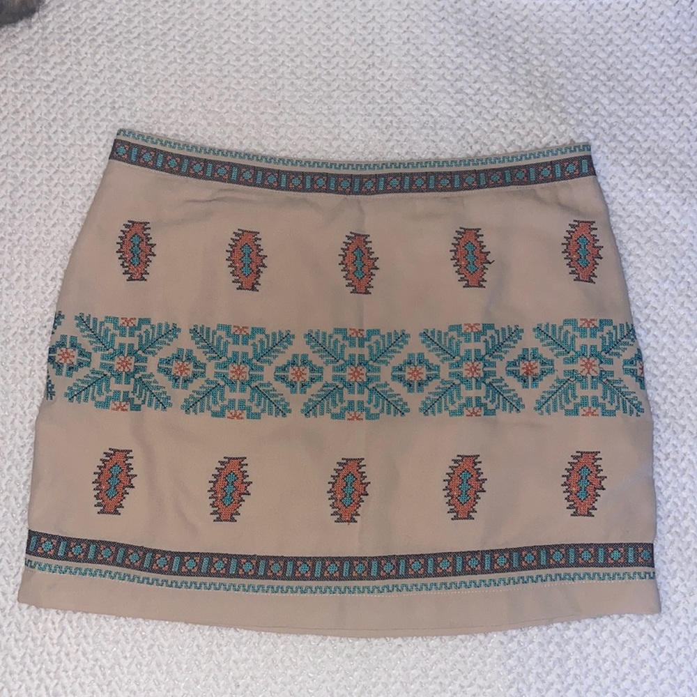 Altar’d State Mini Skirt Size XL With Navajo Inspired Cross Stitched Pattern NWT